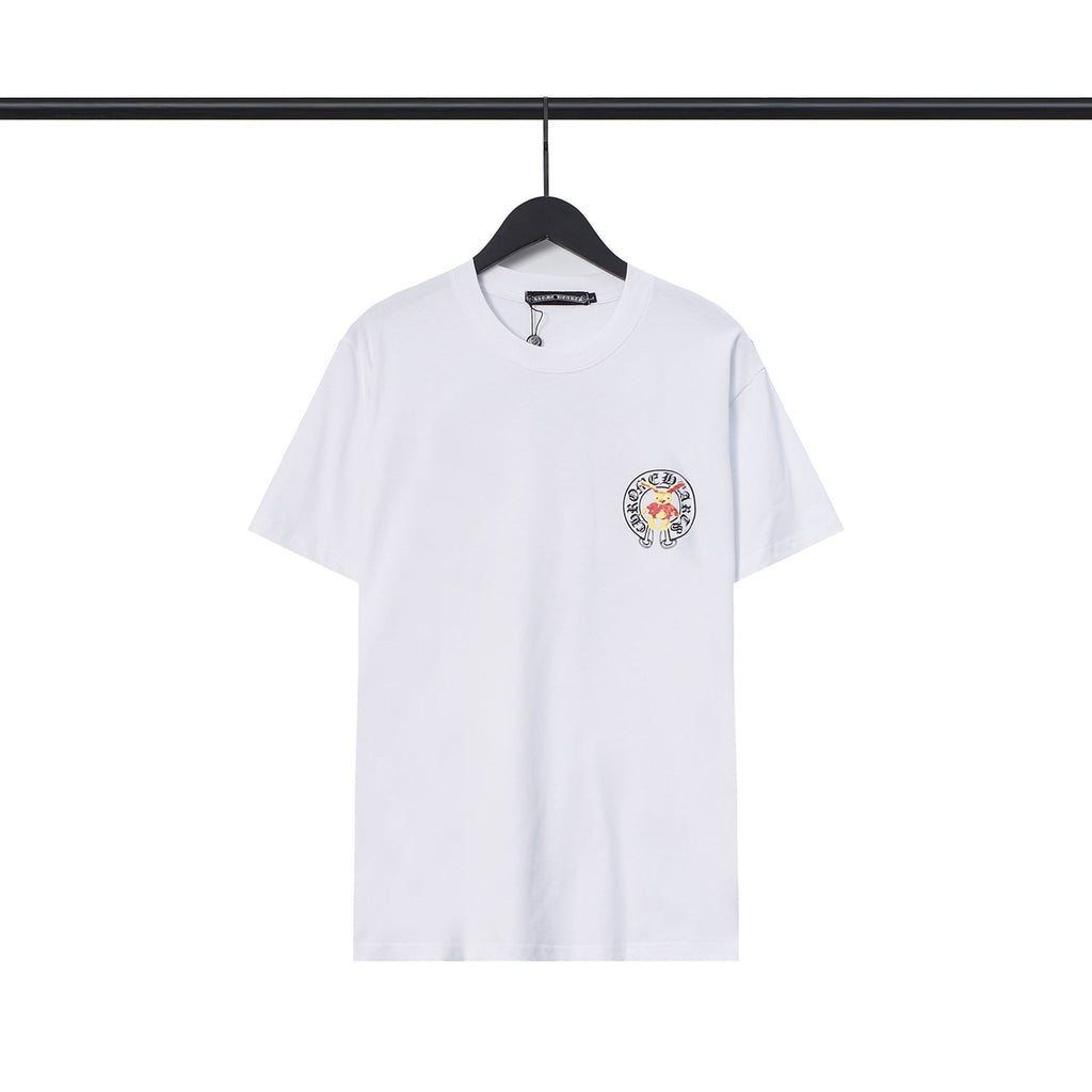 Chrome Heart T Shirts Croix Cross Leather Printed Short Sleeve T-Shirt