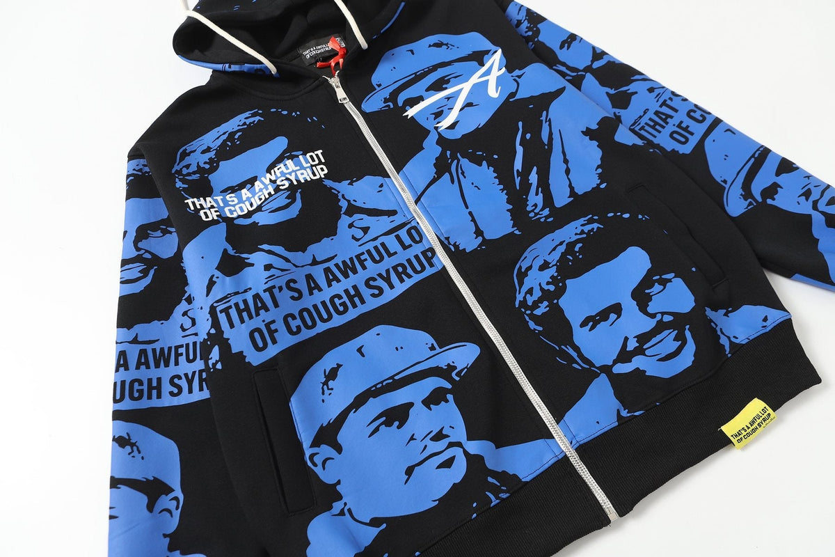 THAT'S A AWFUL LOT OF COUGH SYRUP Rising Star Graphic Zip Hoodie & Sweatpants Matching Set ¡ª detail