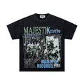 MAJESTIK Washed Black Concert-Collage Graphic T-Shirt ¡ª hero
