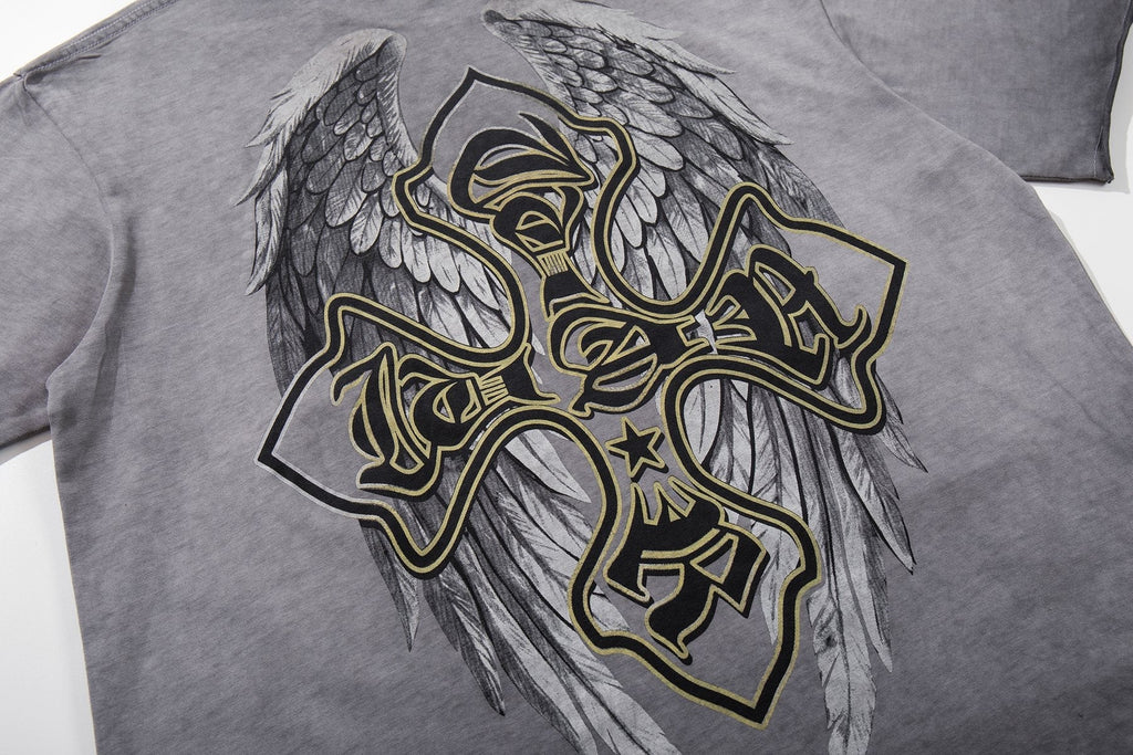 MAJESTIK Winged Cross Graphic T-Shirt ¡ª detail