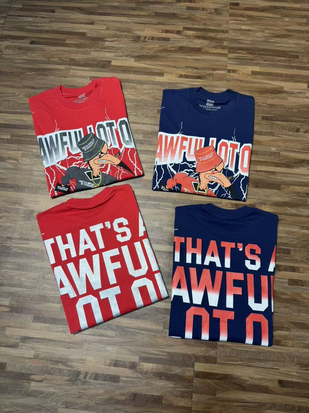 THAT'S A AWFUL LOT OF COUGH SYRUP Lightning Cartoon Graphic T-Shirt ¡ª context