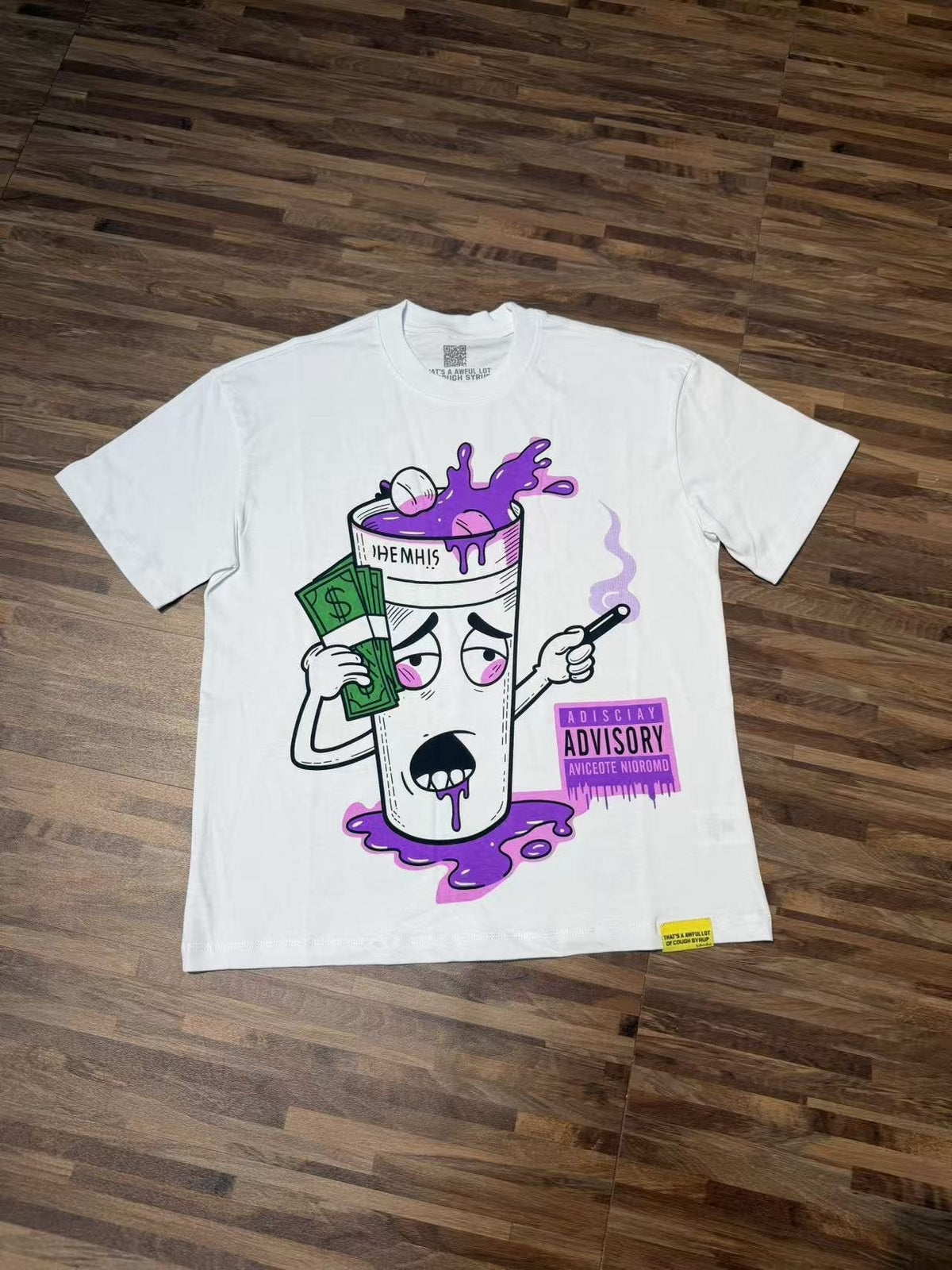 THAT'S A AWFUL LOT OF COUGH SYRUP White Front & Back Graphic T-Shirt ¡ª front