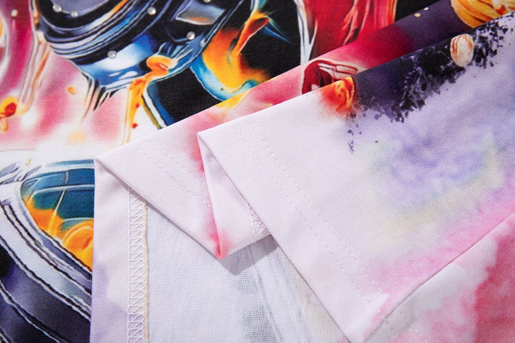 MAJESTIK Watercolor Tie-Dye Graphic T-Shirt ¡ª detail