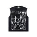 MAJESTIK Washed Black Studded Sleeveless T-Shirt ¡ª hero