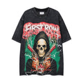 MAJESTIK Washed Black Skull Graphic T-Shirt ¡ª hero