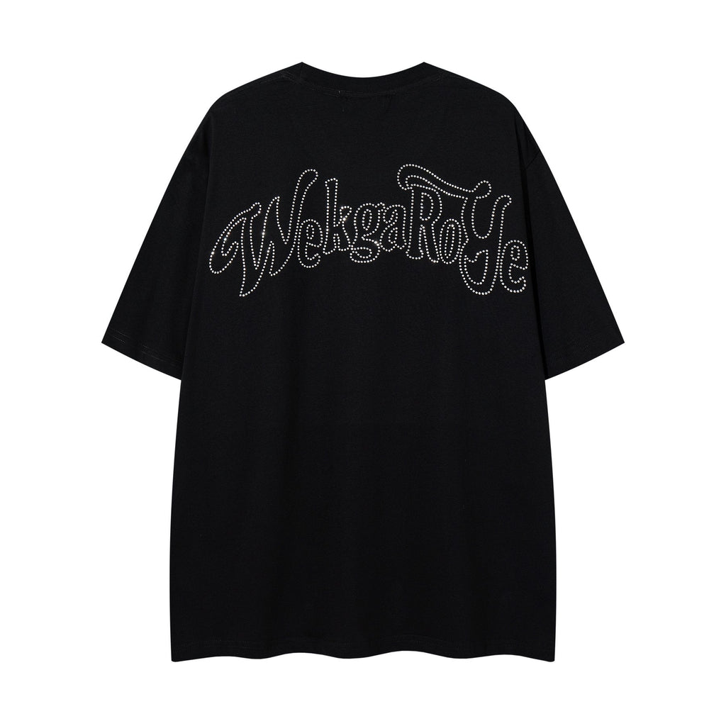 MAJESTIK Rhinestone Distressed Graphic T-Shirt ¡ª back