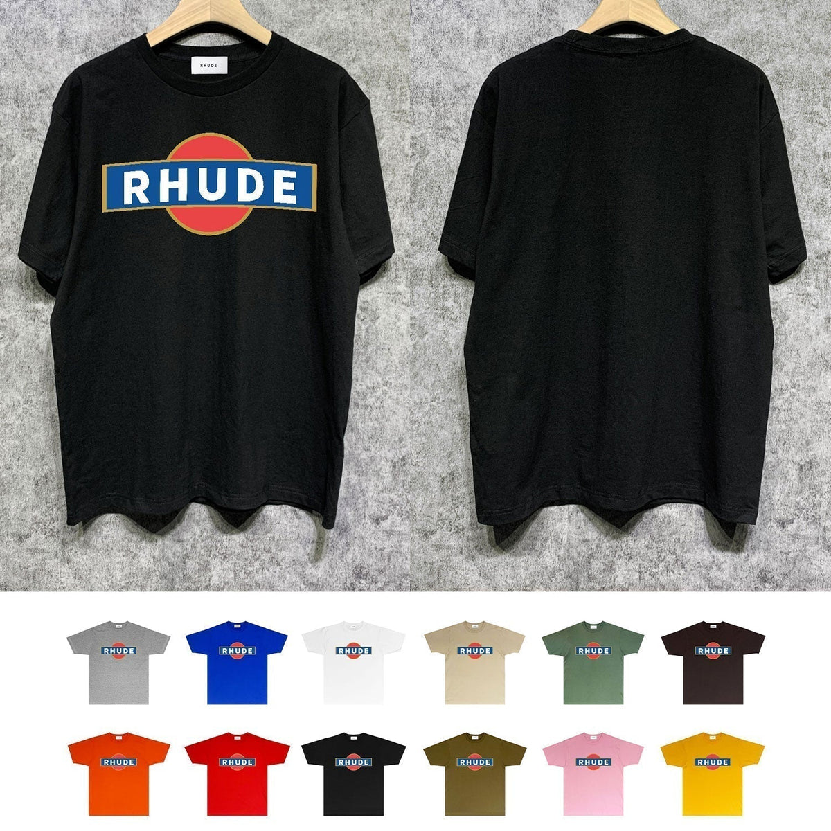 Rhude T-shirts Printed Trendy Pure Cotton